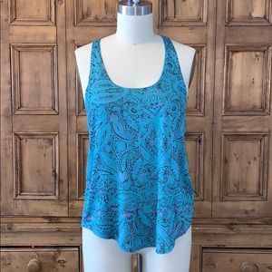 Blue patterned tank